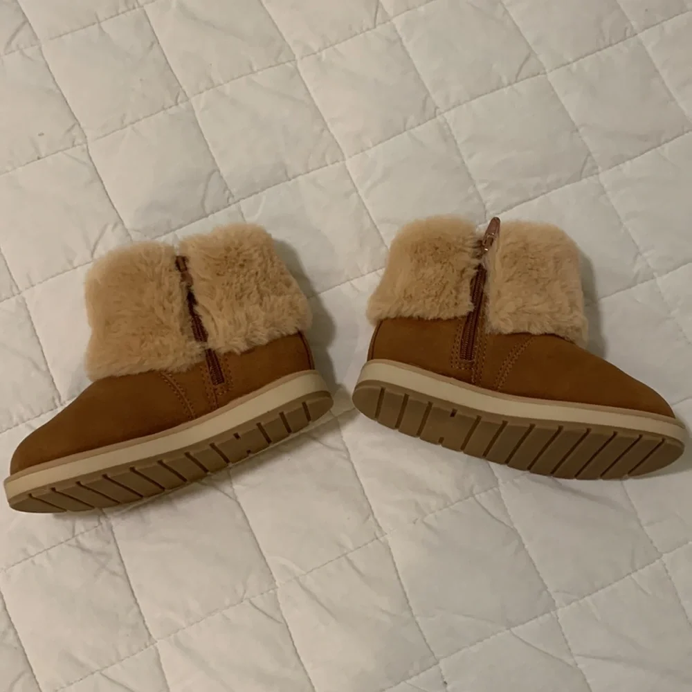 Zara Kids Tan Brown Faux Fur Lined Winter Boots